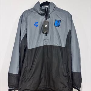 Querétaro FC Gray and Black Windbreaker Jacket